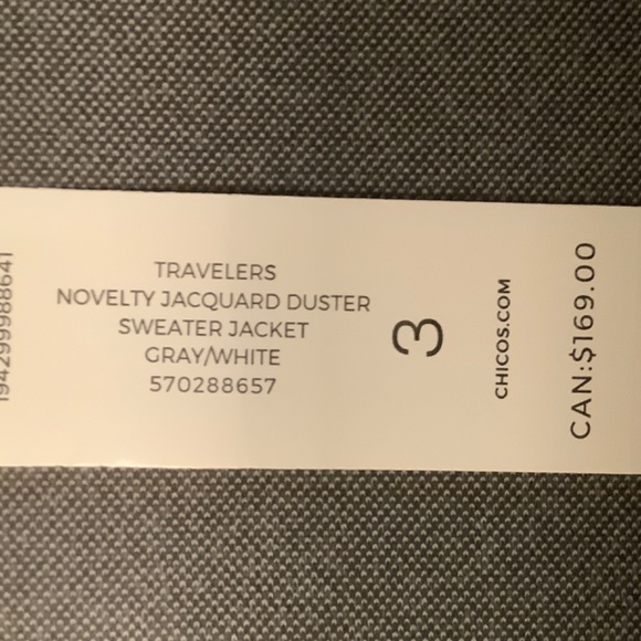 CHICO’S TRAVELERS  SIZE 3 SHEER DUSTER JACKET - Picture 4 of 4